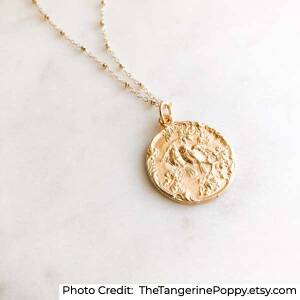 gold-filled love bird medallion pendant style necklace